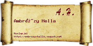Ambrózy Hella névjegykártya