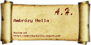 Ambrózy Hella névjegykártya